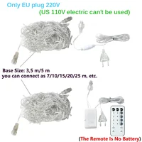 3.5-40M LED Icicle String Lights Christmas Curtain Fairy Lights Garland Remote Outdoor For New Year Wedding Street Holiday Decor 2