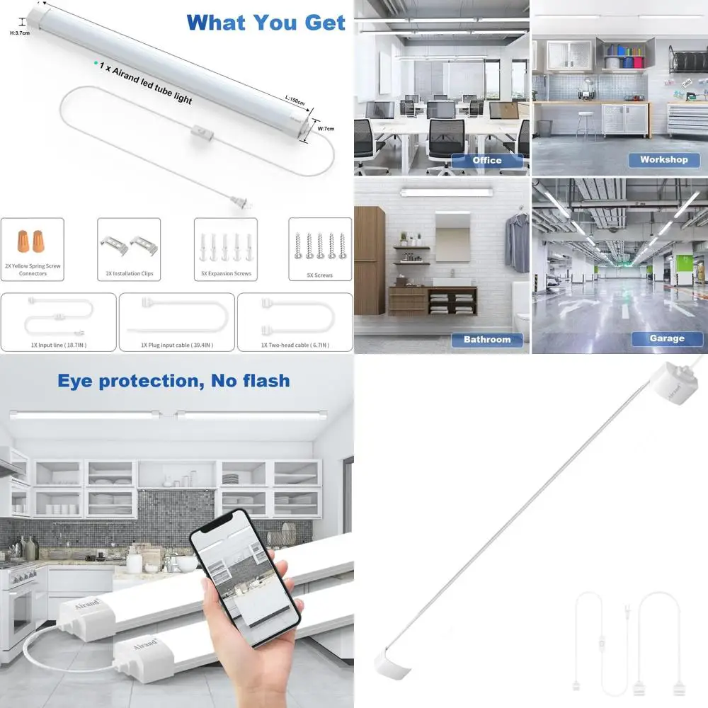 

Встраиваемый водонепроницаемый светодиодный светильник для гаража, 45 Вт, 5000K, дневной свет, для кухни, ванной комнаты и мастерской