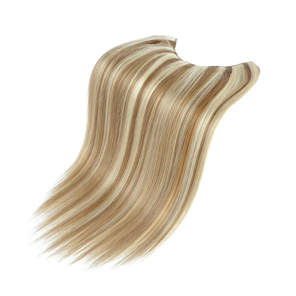 Lovevol-V-Shape Straight Clip em extensões de cabelo para mulheres, cabelo humano brasileiro, One Piece, 5 Clips, cabeça cheia, 14 "-24"