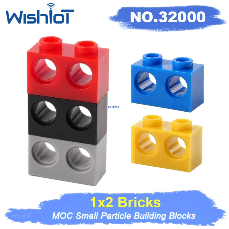 MOC High-Tech Parts MOC Technical Building Block 1x2 Brick 2 Holes 32000 Suitable For All Brands Small Particles Toy