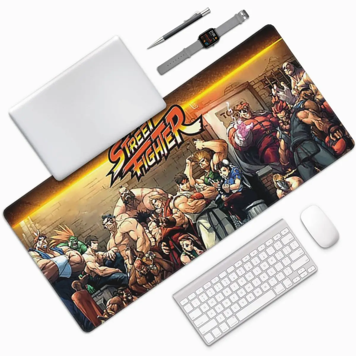 Defeated Portraits Super Street Fighter Large Mouse Pad Computer Keyboard Mouse Mat Gamer PC Laptop Desk Mat Office Table Mats