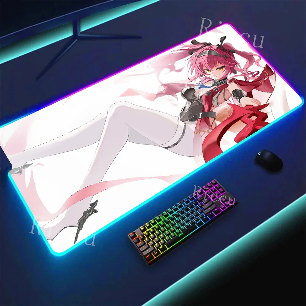 

RGB Wuthering Waves Lupa Mouse pad Large cartoon game player keyboard pad office study desk mat E-Sports carpet PC peripherals