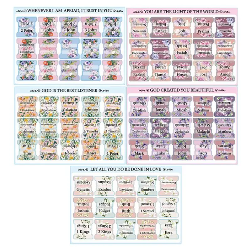 

Bible Page Tabs Large Print Boho Style Laminated Bible Labels Waterproof Alphabet Bible Stickers 5 Sheets Journaling Tabs For