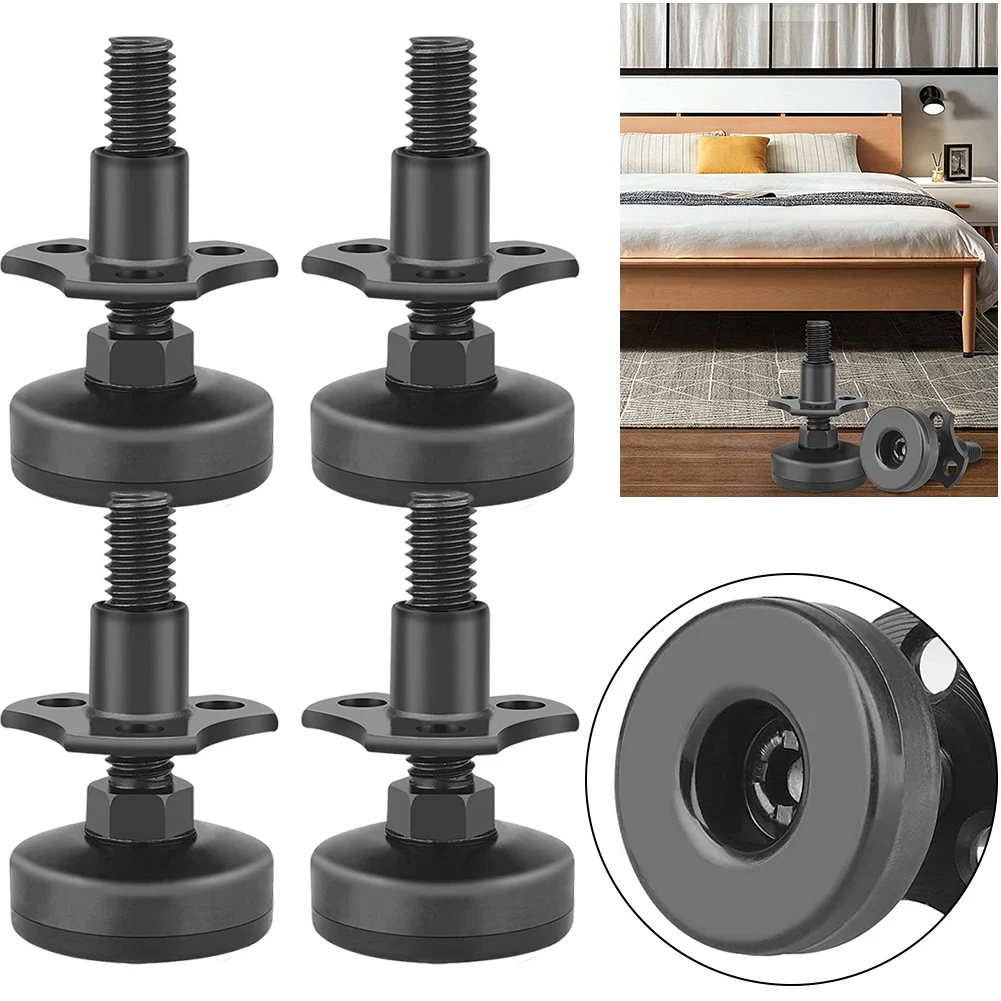 4 Buah Kaki Penyangga Furnitur yang Dapat Disesuaikan, Penyangga Berat Daya Tahan Tinggi 1320LBs untuk Meja, Kursi, Lemari, Sofa