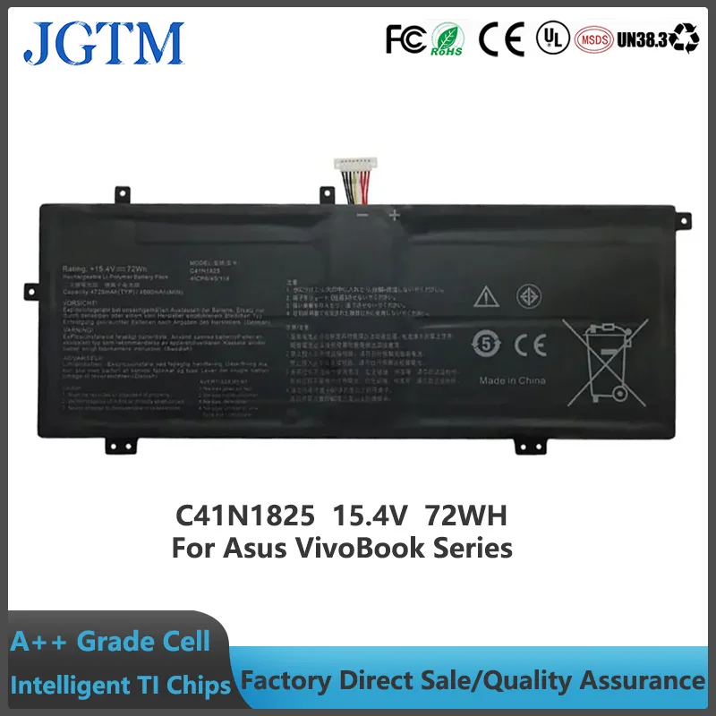 

JGTM Replacement Laptop Battery C41N1825 For Asus VivoBook 14 X403FA I403FA X403FA-EB121 H522D Series 15.4V 72Wh Batteries