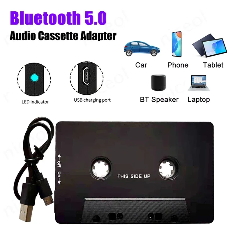 

Bluetooth TO Audio Adapter Car Wireless Cassette Tene BT 5.0 Converter Universal AutoCar MP3 SBC Stereo Player