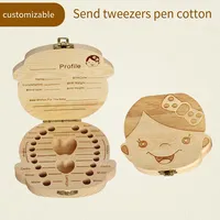Wooden baby tooth box Fetal hair baby tooth storage box Baby souvenir collection fetal hair tooth box teeth box tooth fairy box