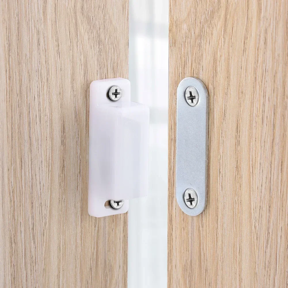 Door Closers Magnetic Catches Magnetic White 4.5cm 6PCS ABS Plastic Brown Cabinet Latches Door Catch Heavy Duty