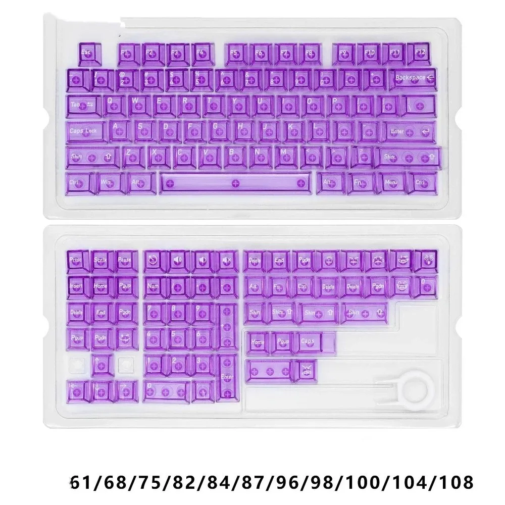 Full Transparent Transparent Keycaps Crystal Clear Ice Transparent Cherry Profile Keycaps ABS Color Keycaps