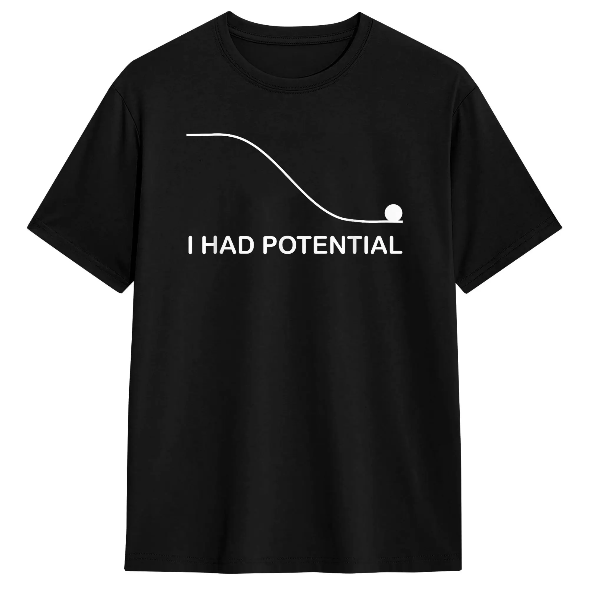 Vintage T Shirt Summer I Had Potential Hip Hop T Shirts  100% Cotton Tee Shirt for Men Awesome Short Sleeve Tees
