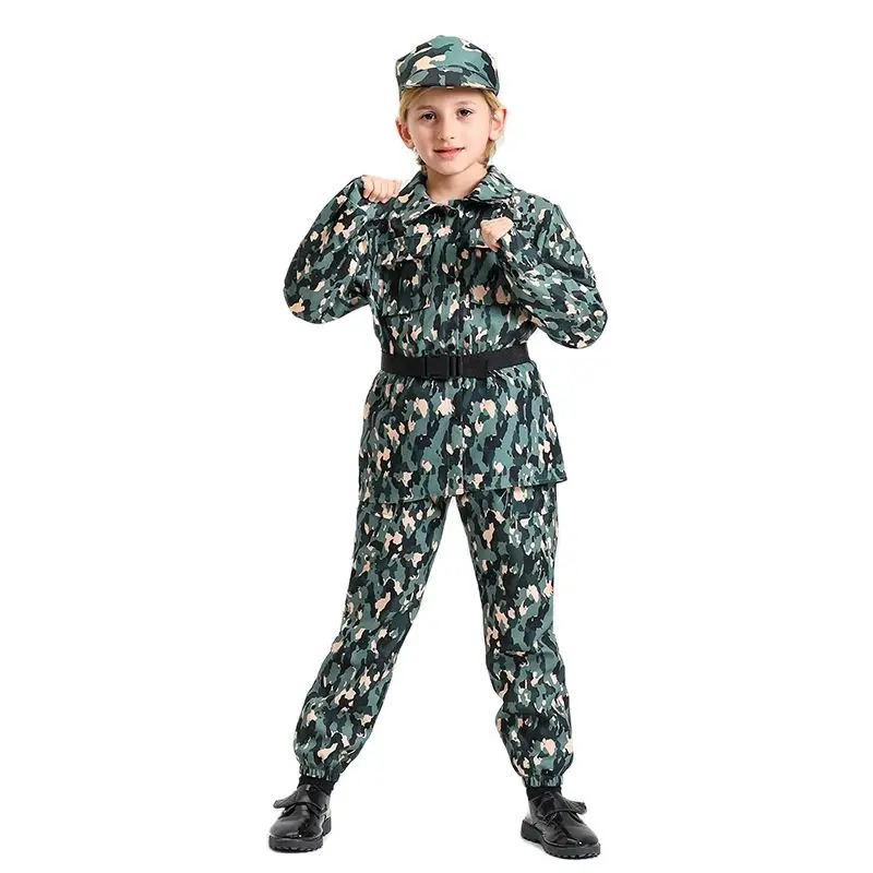 kids Police Cosplay Costumes Children special forces clothing army scouting combat uniform field camouflage Costumes Coat Pants