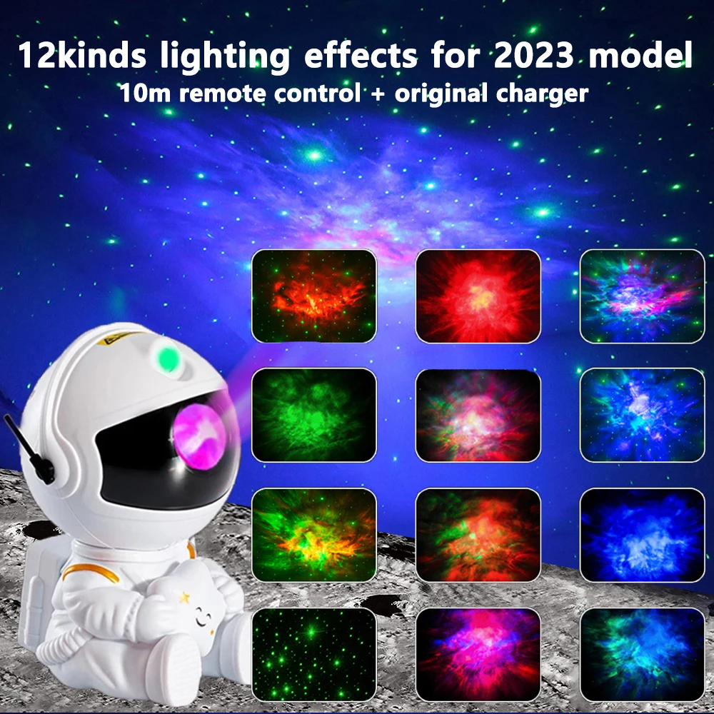 Astronaut Projector Licht Galaxy Star Starry Sky Night Light Lamp Home Room Decor Slaapkamerarmaturen Kerstcadeaus