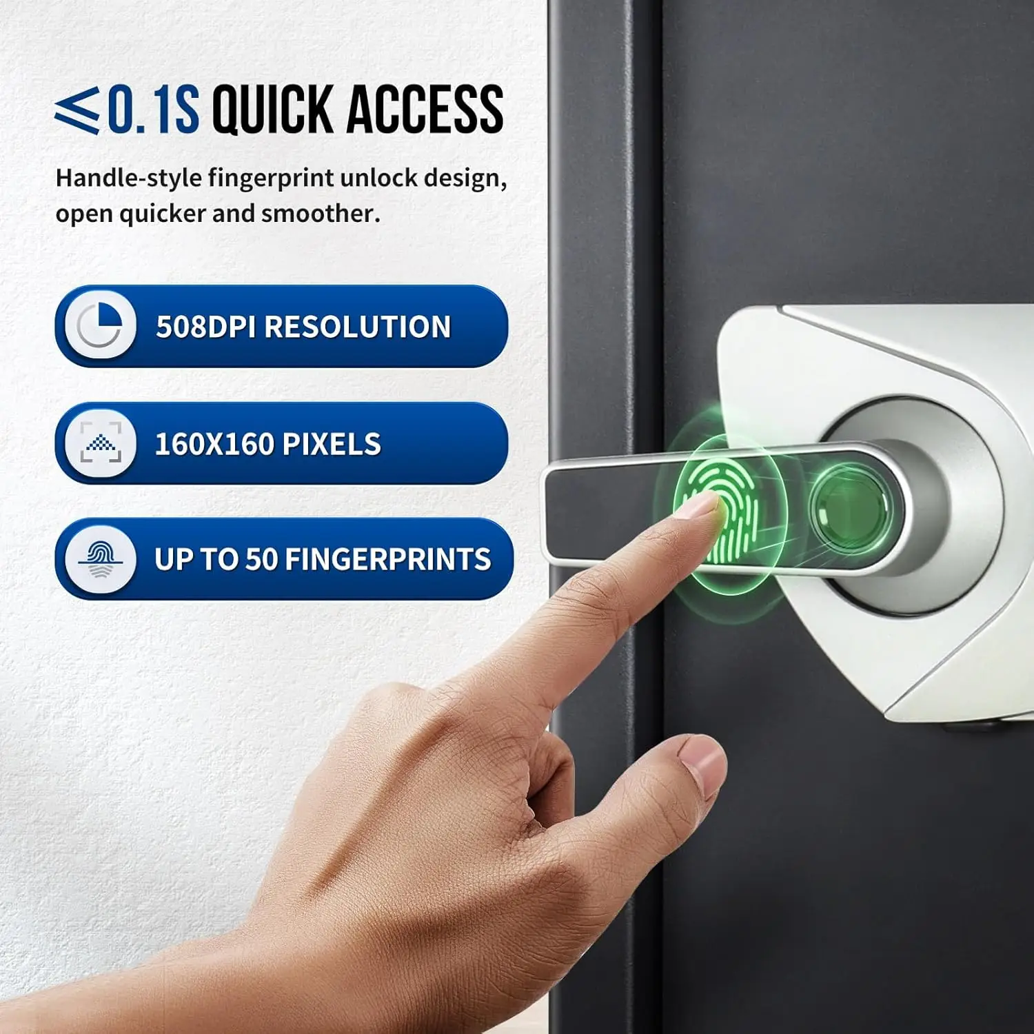 Biometric Safe Box 1.5 Cub Home Security Safe Fingerprint Recognition Money Safe with Keys Keypad Lock Box Secure Jewelry Valuab