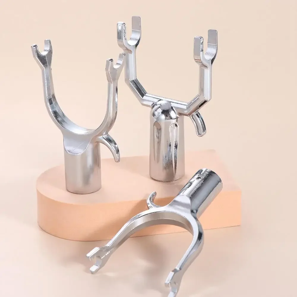 

1Pc Clothes Rod Joint Aluminum Alloy Clothes Fork Head Portable Household Durable Clothes Rod Metal Head Household Accessories