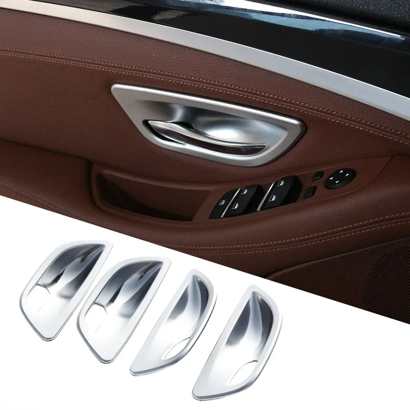 

4pcs Car Inner Door Handle Bowl Cover Trim For BMW 5 Series F10 F11 F18 520i 523i 525i 528i 2011-2017 Car Decoration Accessories