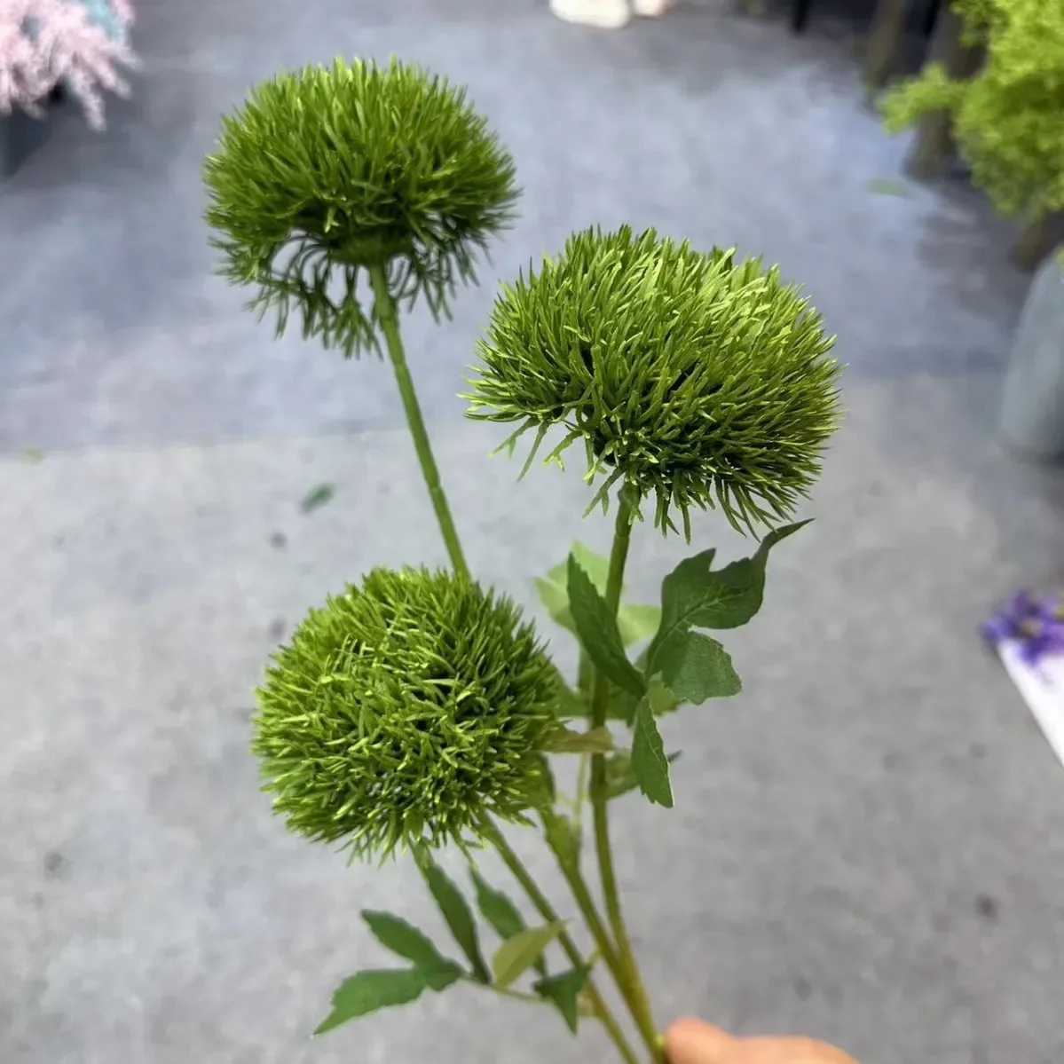 

5 шт. искусственные 3 головки шипы шарик пластиковые цветы свадебный декор дорожное руководство цветочная композиция украшение дома вечерние зеленые растения