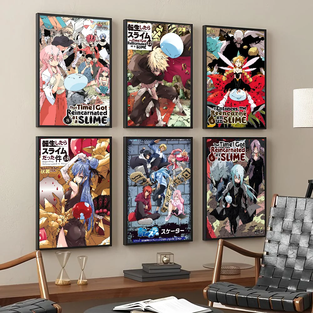 Anime That Time I Got Reincarnated As A Slime Posters Stickers Living Room Bedroom Entrance Cafe Wall Art Decoration Painting