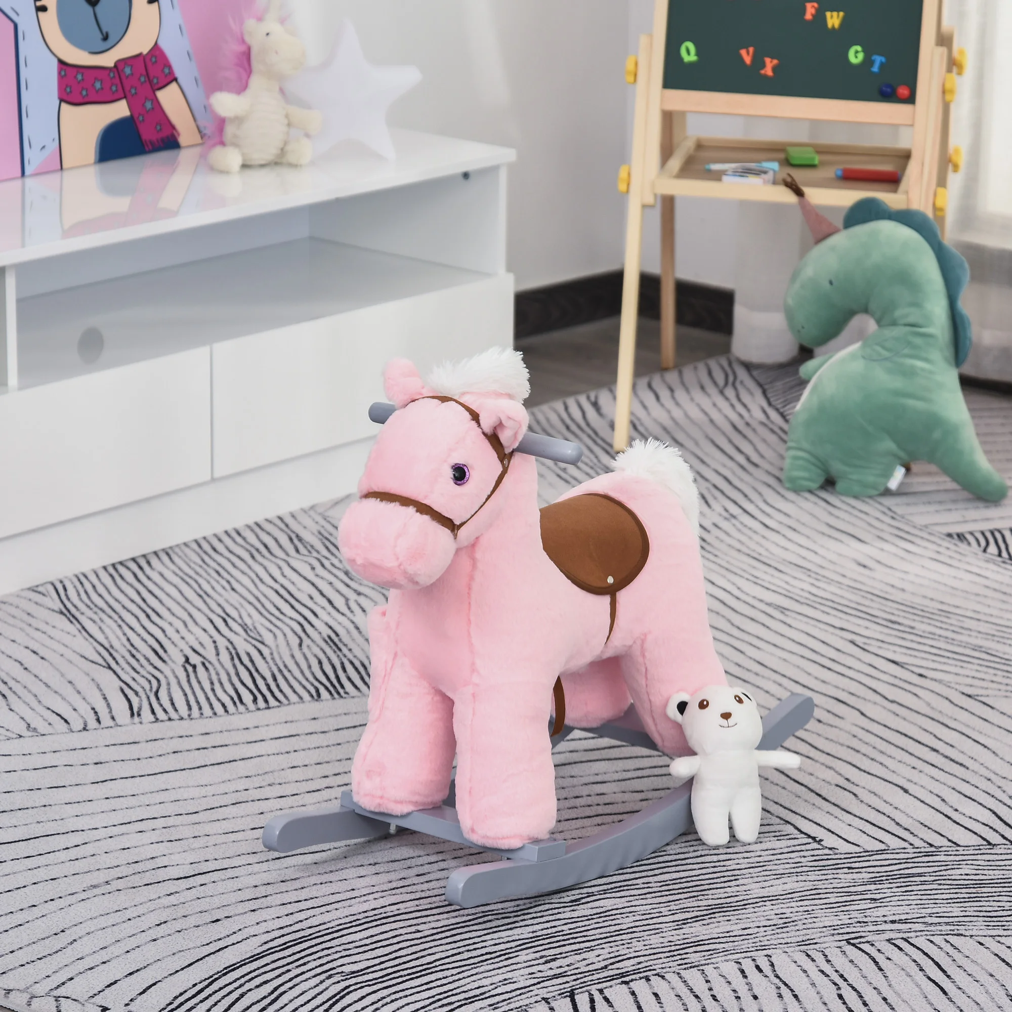 Kids Toys Horse - Cavallo a Dondolo in Peluche per