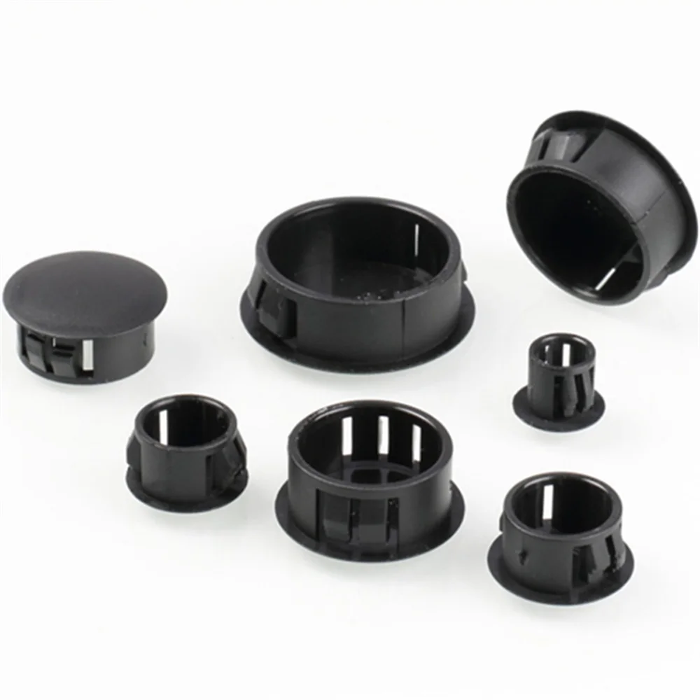 10pcs Black Round Plastic Blanking End Cap Caps Tube Pipe Inserts Plug Bung Hole Stopper 6mm 8/10/13/14/16/19/20/22/25/30mm