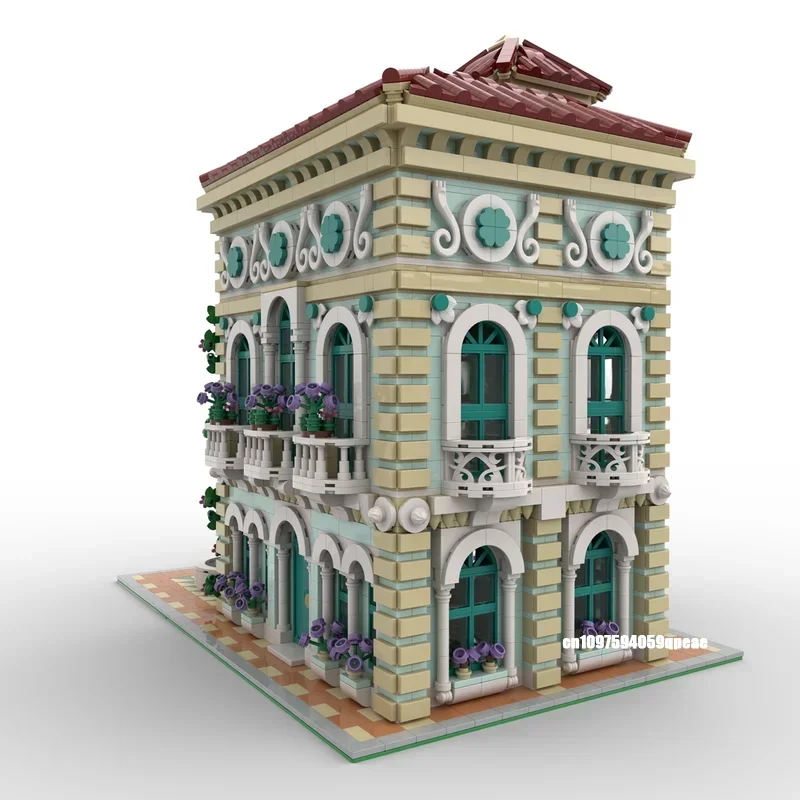 5466 Buah Laris Kota Penjualan Terlaris Street View Moc-212807 Modular Viii Model Puzzle Kustom Diy Ide Kreatif Mainan Anak Hadiah Ulang Tahun