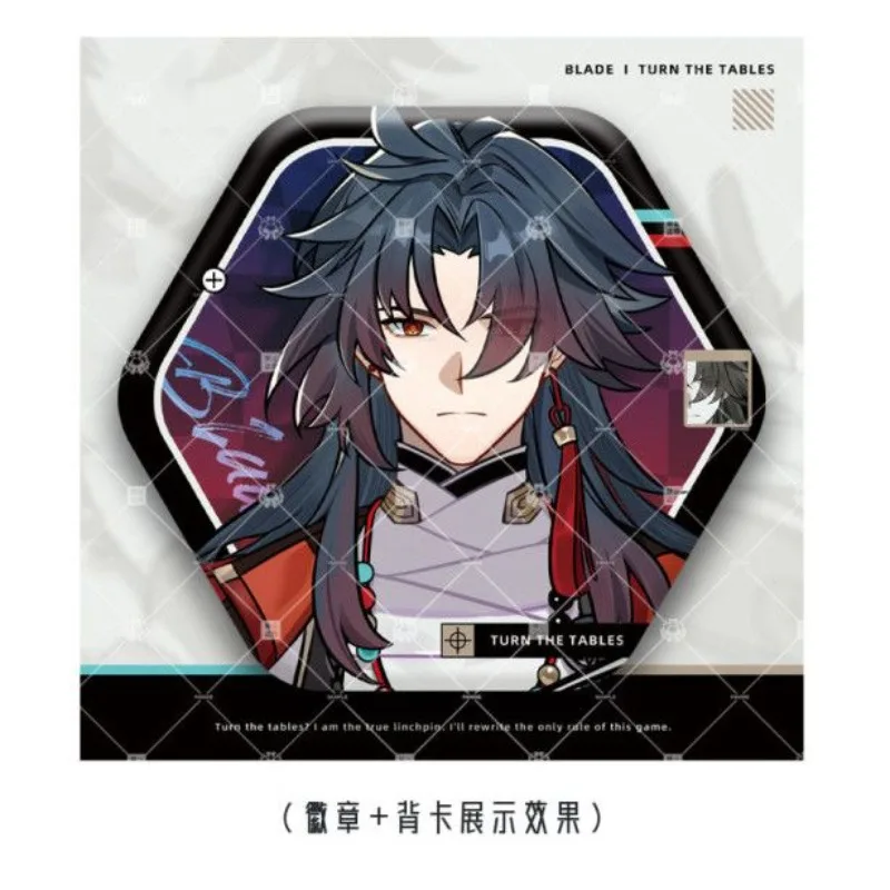 Anime Honkai Star Rail Blade Double Flash Tin Badge Itabag Button Brooch Collection Polaroid Cosplay Decor Gift