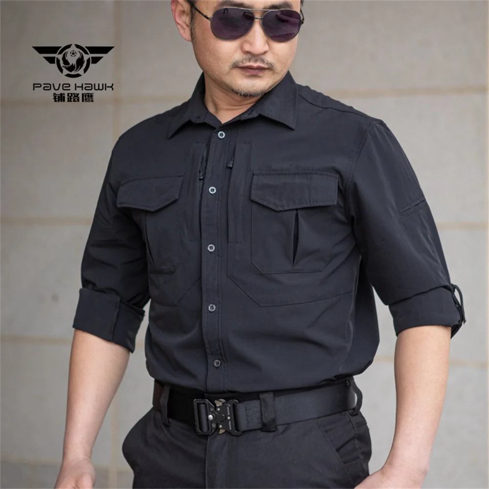 

PAVEHAWK Tactical Shirt Quick Drying Breathable Shirt with Multiple pockets and Elasticity Suitable for Hiking Outdoor Sports