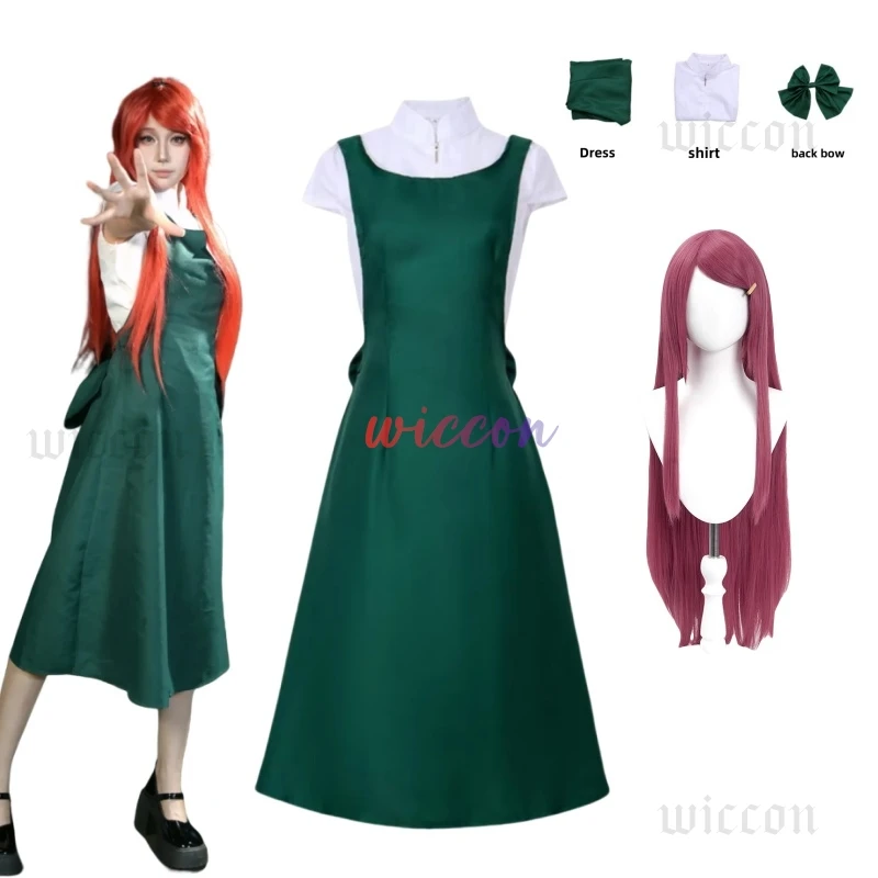 أنيمي اوزوماكي كوشينا تأثيري حلي شعر مستعار أخضر فستان طويل قميص موحد مجموعة كاملة الكبار امرأة مثير هالوين كرنفال البدلة