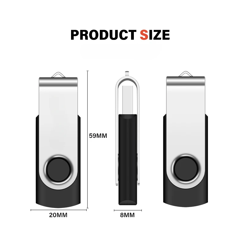 JASTER Mini Pen Drive Creative U Disk 128GB 64GB Key Chain USB 2.0 Flash Drive 32GB Purple Rotatable Memory stick Gift 16GB 8GB