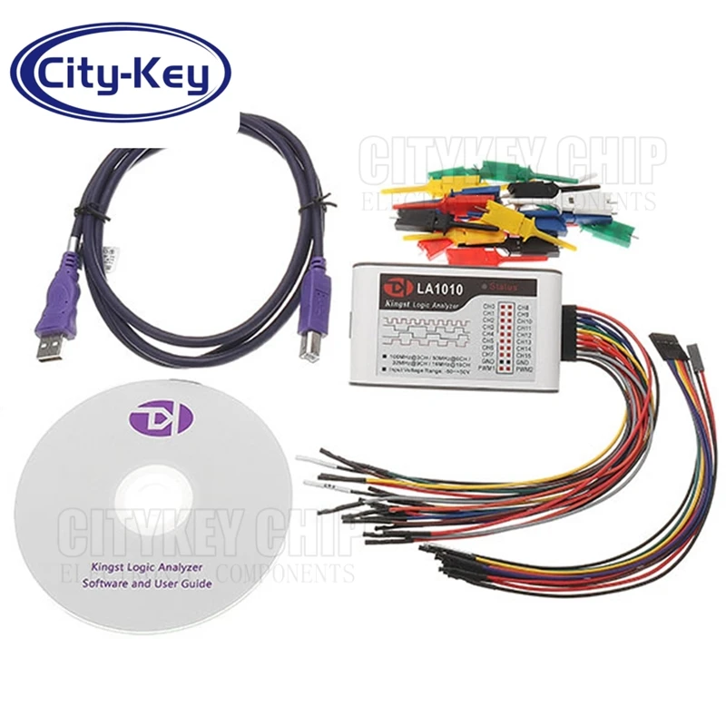 

LA1010 USB Logic Analyzer 100M Sampling Rate 16 Channels Full Channel Adjustable Threshold PWM Output Development Board