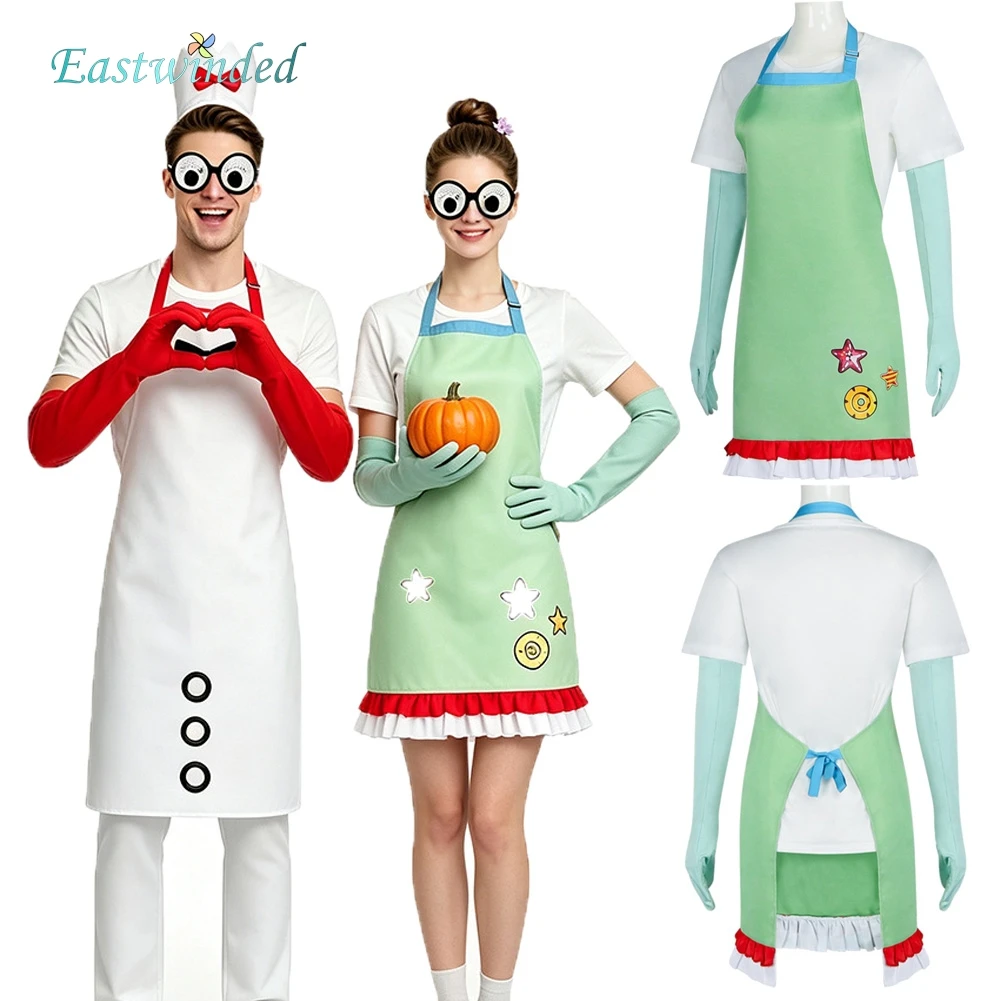 Chef Cosplay Costume Apron Outfits Halloween Stage Performance Clothes Uniform Funny Home Suit Women Men Disguise Carnival Party
