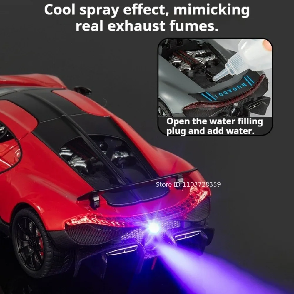 1:24 스프레이 스포츠카 투르비용 볼리드 장난감 모델 합금 다이캐스트 사운드 라이트 도어 오픈 풀백 남아용 교육용 장난감