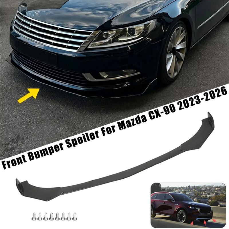 Sport Front Bumper Splitter Spoiler Lip For Mazda CX-90 2023-2026 5Pcs Adjustable Sectional Car Exterior Tuning Body Kit