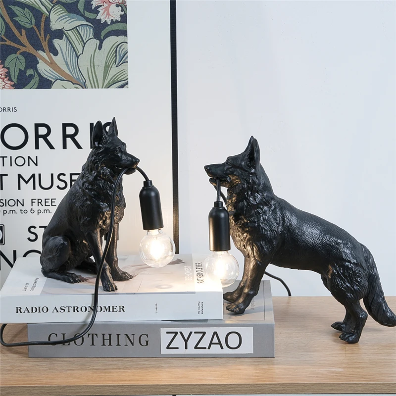German Shepherd Resin Lamp Nor - Resin Art In Floor 评论和价格