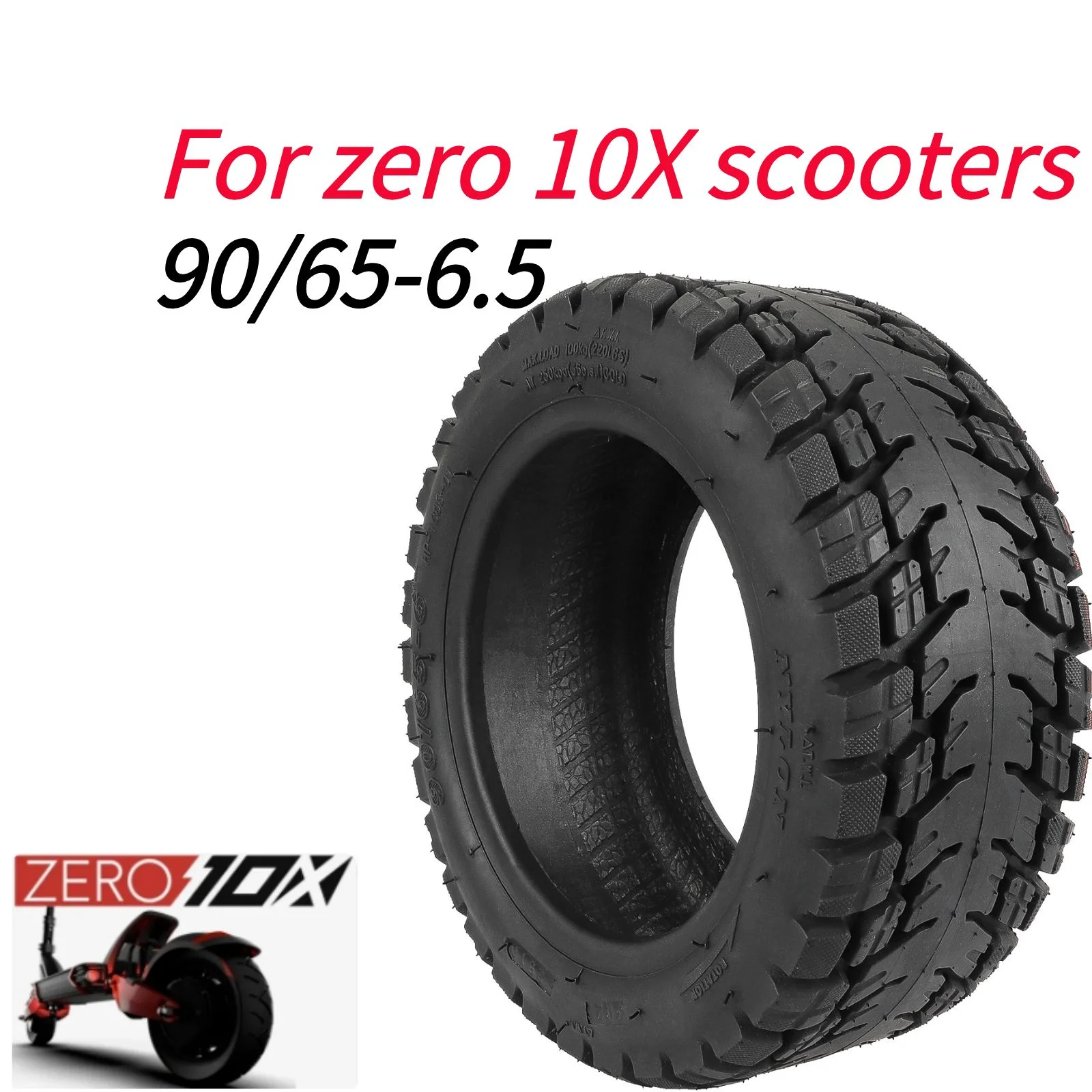 Ulip 11 Inch 90/65-6.5 Tubeless Tire Thickened Vacuum Tire Off-Road Tire With Nozzle For Dualtron Thunde/Speedual Plus/Zero 11X