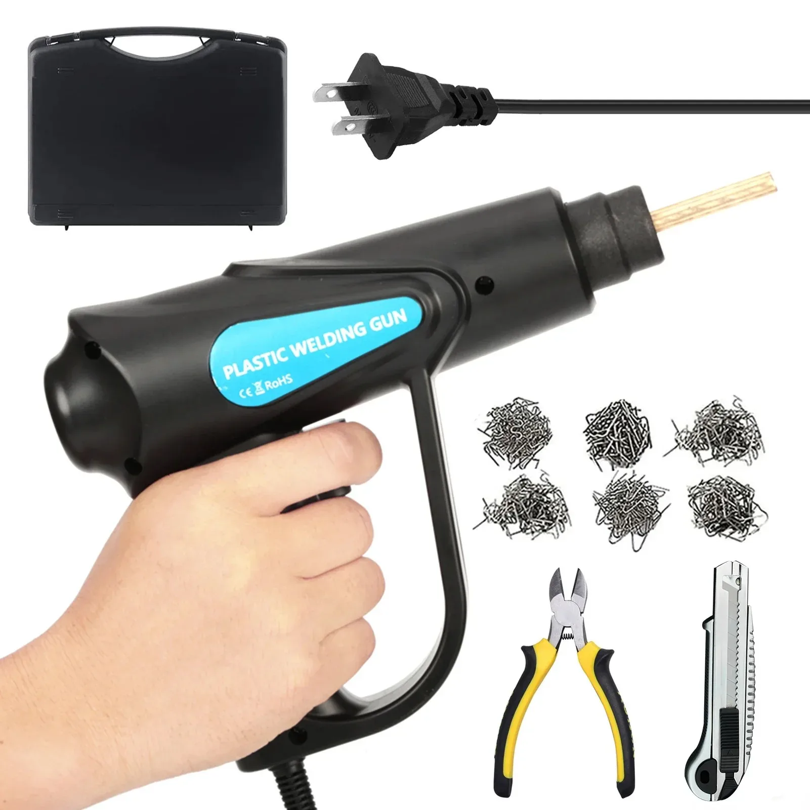 70W 6 Types Hot Wave Flat Staples Plastic Welding Machine Car Bumper Repair Kit Welding Repairing Machine Welder Gun Repair