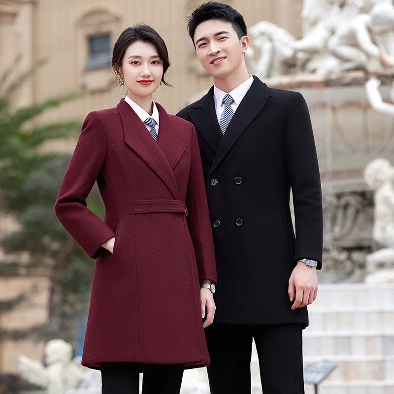 

Professional woolen coat, the same for men and women, thickened cotton-padded warm woolen jacket in autumn and winter,