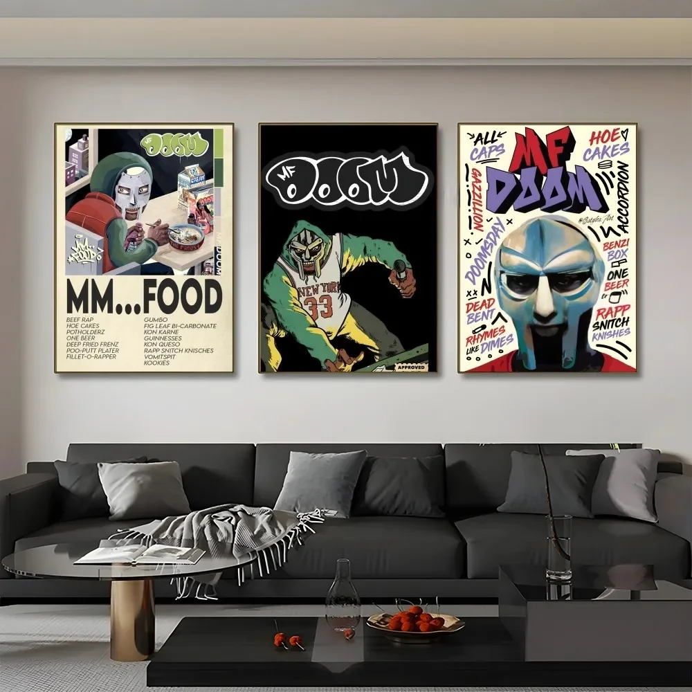 MF Doom Madlib ملصق مثبت جدار الفن الطباعة مقاوم للماء غرفة المعيشة المنزلي غرفة بار ديكور جمالي