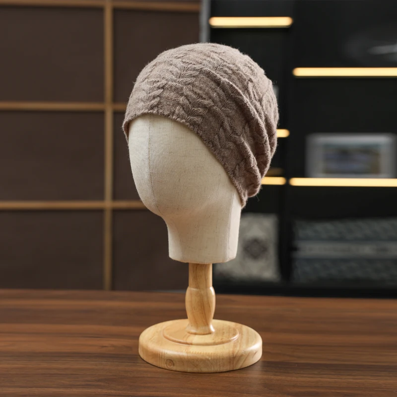 النساء 100% الكشمير الخالص كابل قبعة متماسكة شتاء دافئ لينة أنيق تنوعا محكم معقدة الطقس البارد التبعي #1