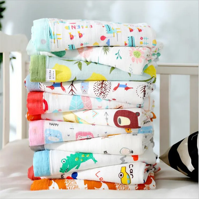 Bamboo Cotton Soft Baby Blankets Newborn Muslin Swaddle Blanket for Newborn Girl and Boy Baby Bath Towel Infant Burp Clothes