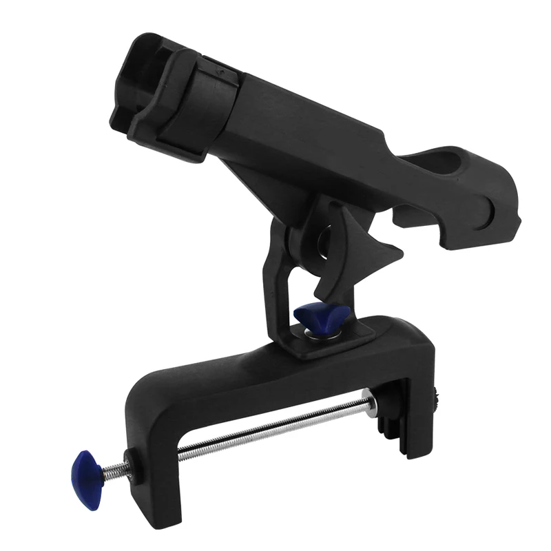 ABS Plastic Adjustable Clamp on Fishing Rod Pole 360 Degree Rotatable Rod Stand For Boat Yacht Kayak Canoe