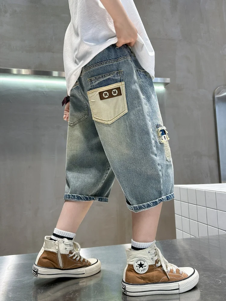 shorts-en-jean-tendance-pour-enfants-–-pantalons-decontractes-d'ete-en-denim-a-taille-elastique-pour-garcons-et-enfants