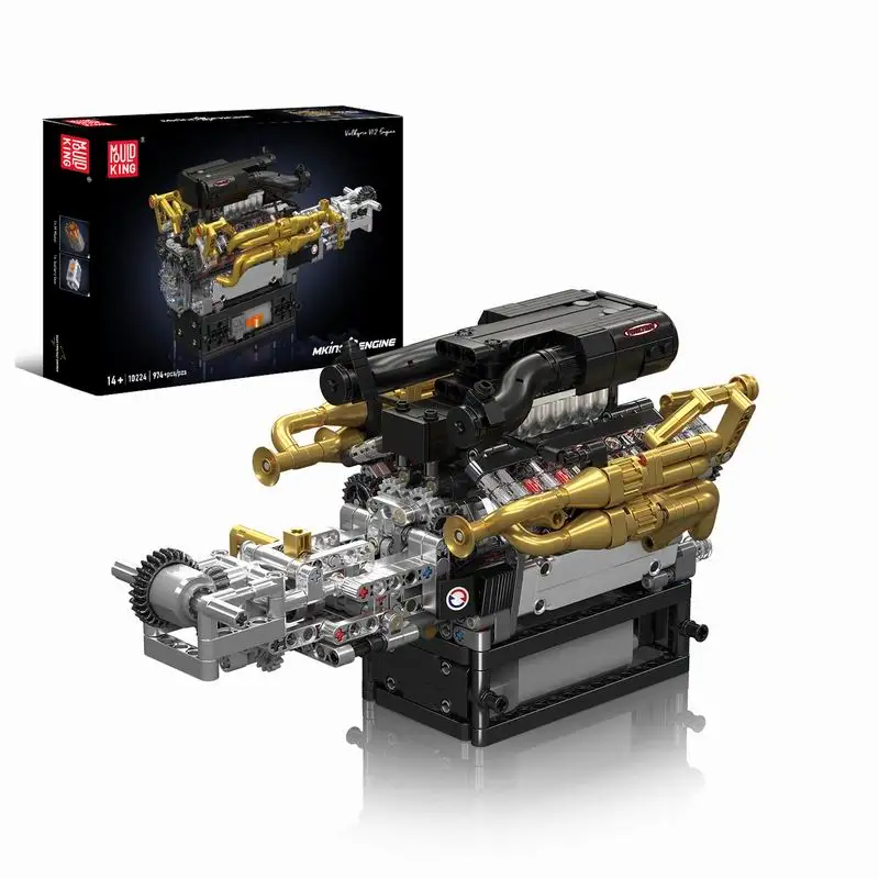 10224 modelo de bloco de construção de motor v12 974 peças kit de montagem mecânica diy para adultos modelo de exibição de colecionador