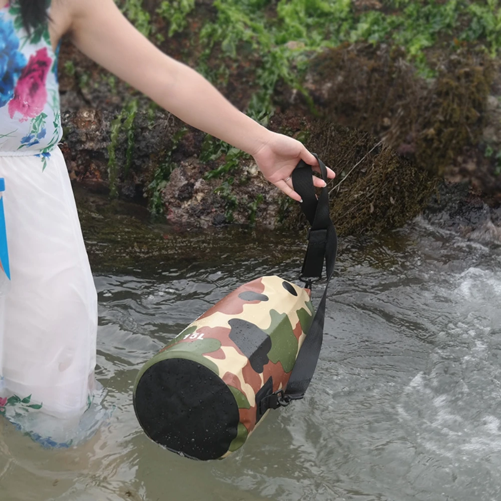 Bolsa de natación impermeable de PVC 500D, saco seco de colores de camuflaje, almacenamiento de kayak, canoa y pesca, suministros para Rafting