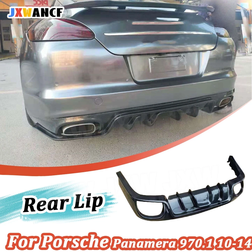 JXWANCF Carbon Fiber Rear Diffuser Spoiler For Porsche Panamera 970.1 2010-2014 Rear Lip Bumper FRP