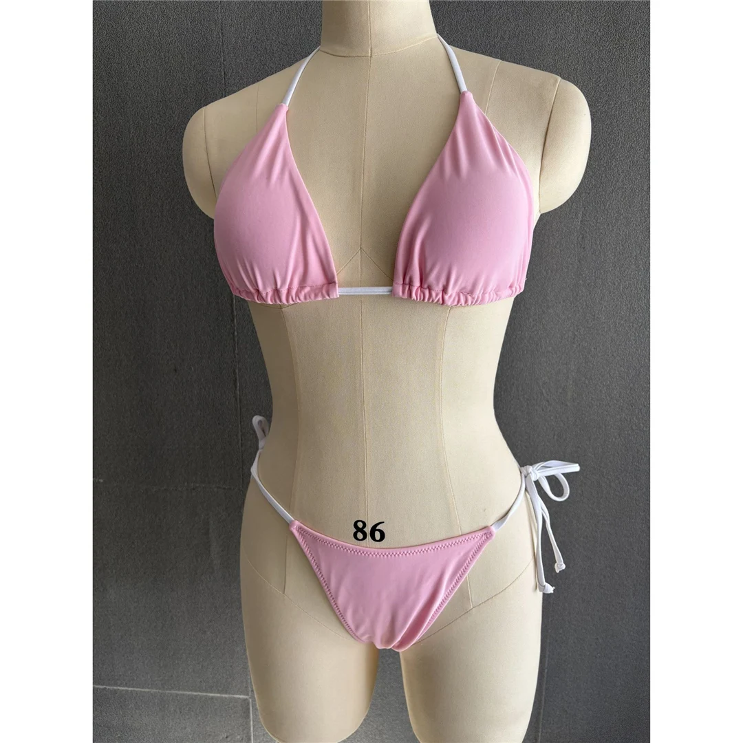 S - XL Sexy Neckholder-Bikini mit hohem Beinausschnitt, Damen-Badeanzug, zweiteiliges Bikini-Set, Badebekleidung, Badeanzug, Schwimmbekleidung V6244 – Detail 15
