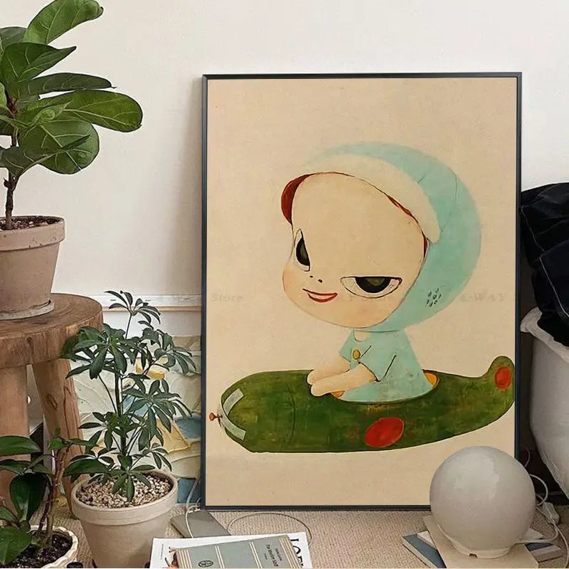 Yoshitomo Nara Dream Doll Cartoon DIY Poster Kraft Paper Vintage Poster Wall Art Painting Study Posters Wall Stickers