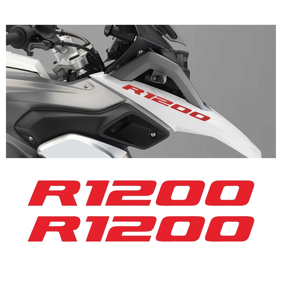 2D Flat Sticker 2 Pieces for BMW R1200 Series Motorcycle Stickers, PVC Beak Front Sticker Logo, Compatible with R1200 GS, GSA,