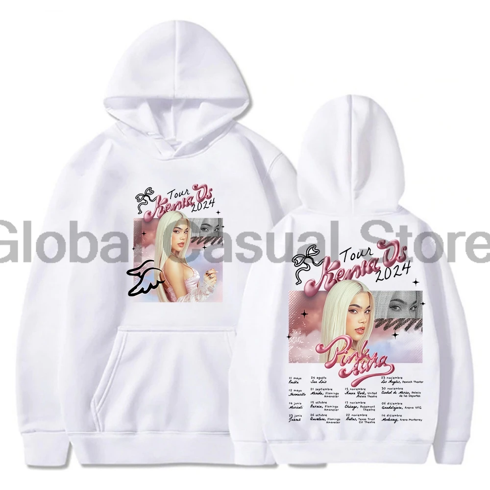 Kenia Os Pink Aura Tour Hoodie 2024 World Tour Merch Long Sleeve Streetwear Men Women Hooded Sweatshirt Fashion Clothes