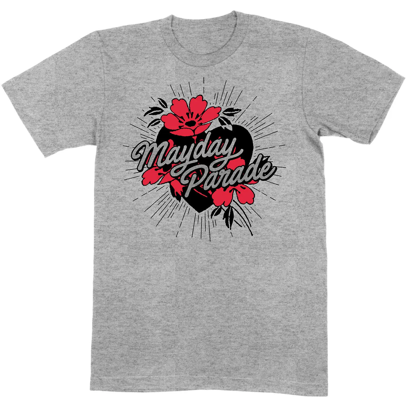 Mayday Parade T Shirt Heart And Flowers