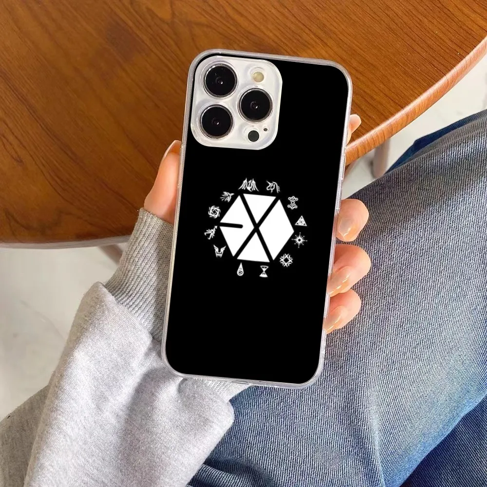 KPOP EXO Cute Mobile Cell Phone Case for iPhone 15 14 13 12 11 XS X 8 7 6 Plus Mini Pro Max SE 2022 Clear Phone Cover Funda